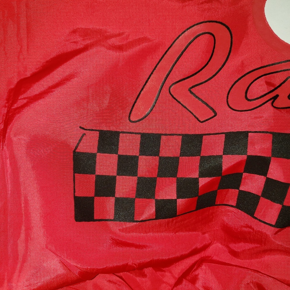 VINTAGE Red #3 Cross Flags Racing Jacket One Size - Picture 7 of 8